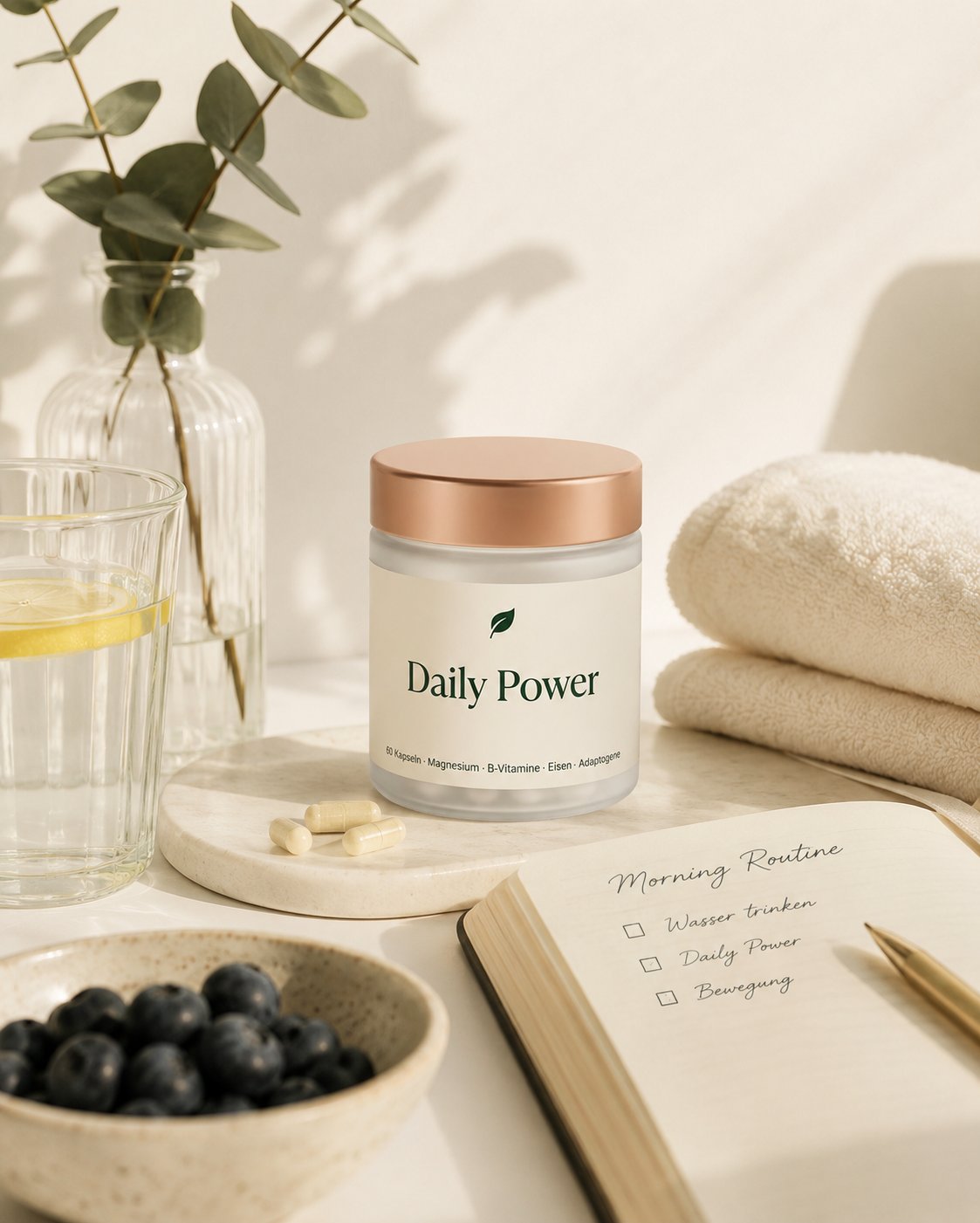 Daily Power – Morning Routine Stillleben
