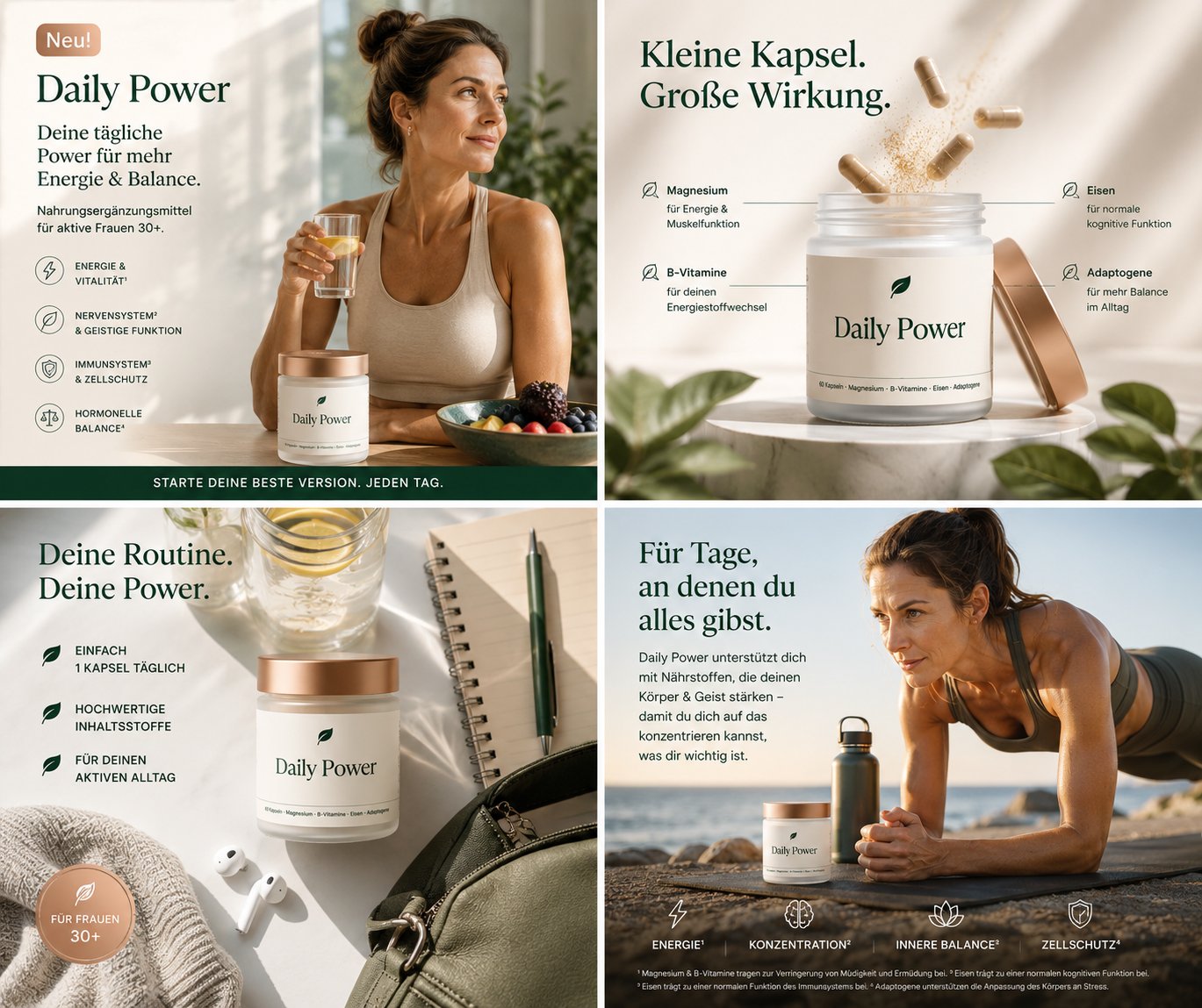 Daily Power – 4-Panel Ad Collage